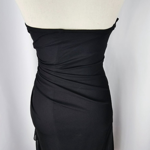 Betsy & Adam Women's Vintage Y2K Black Rhinestone Halter Bodycon Dress Size 4 - Picture 9 of 14
